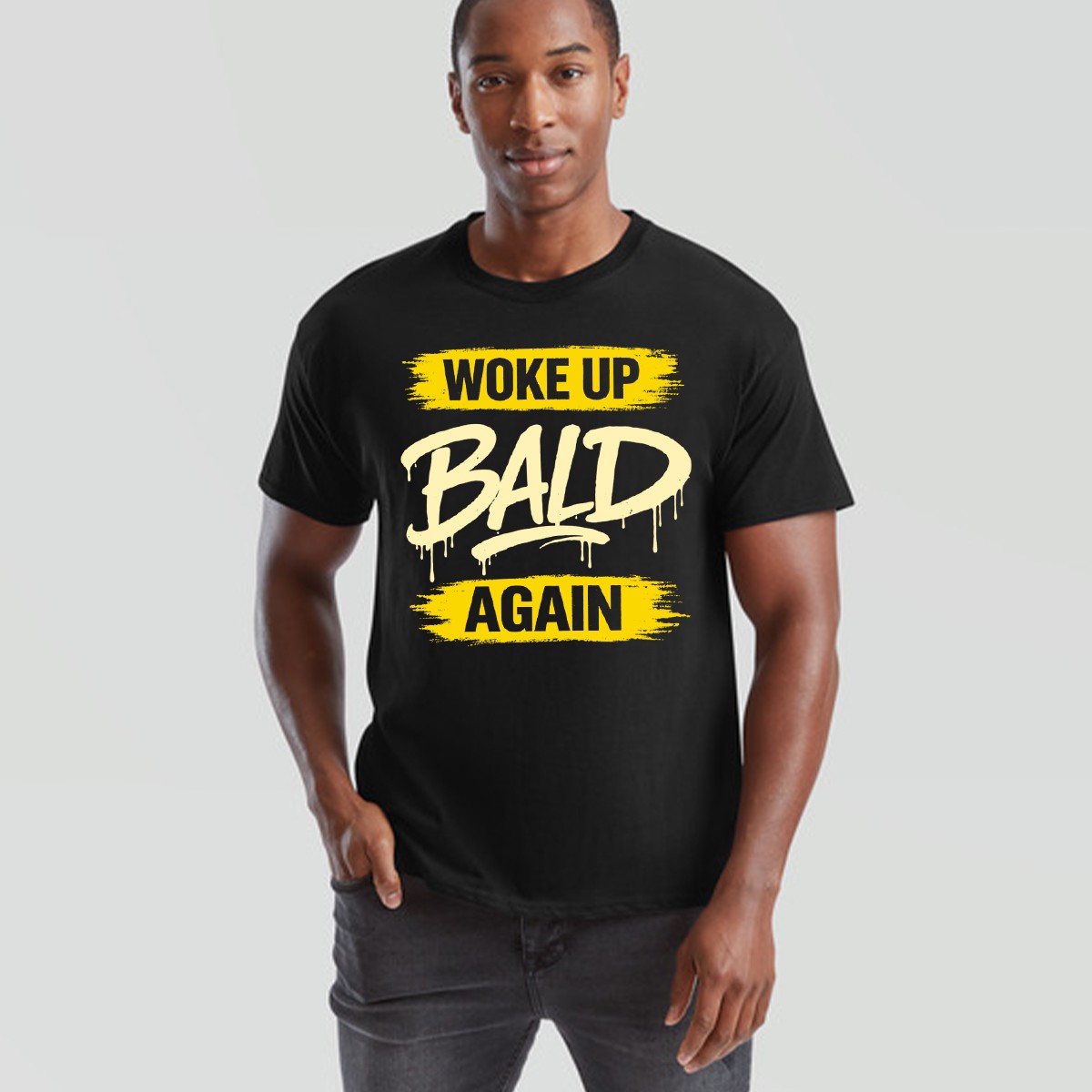 Woke Up Mens T Shirt Bald Again Father's Day Bald Guy Men's Graphic Tee gallery