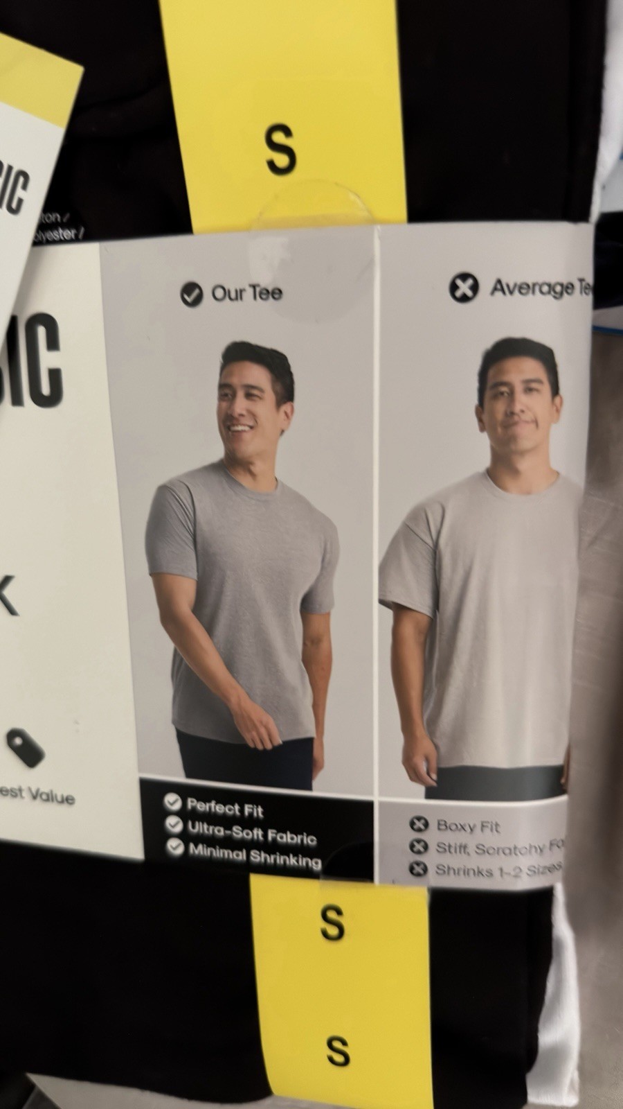 TRUE CLASSIC Mens Crew Neck Perfect Fit T-Shirt 2-Pack Black White Size S NWT gallery