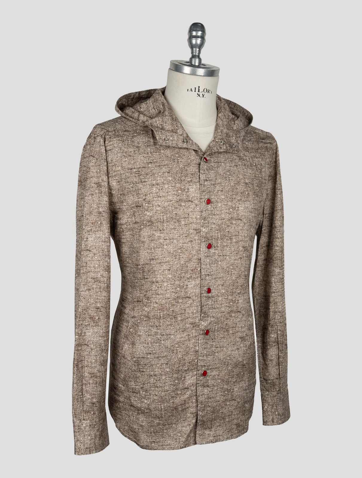 NEW KITON BROWN COTTON SHIRT MARIANO EU 56 - US 46 - 2XL KME50 gallery