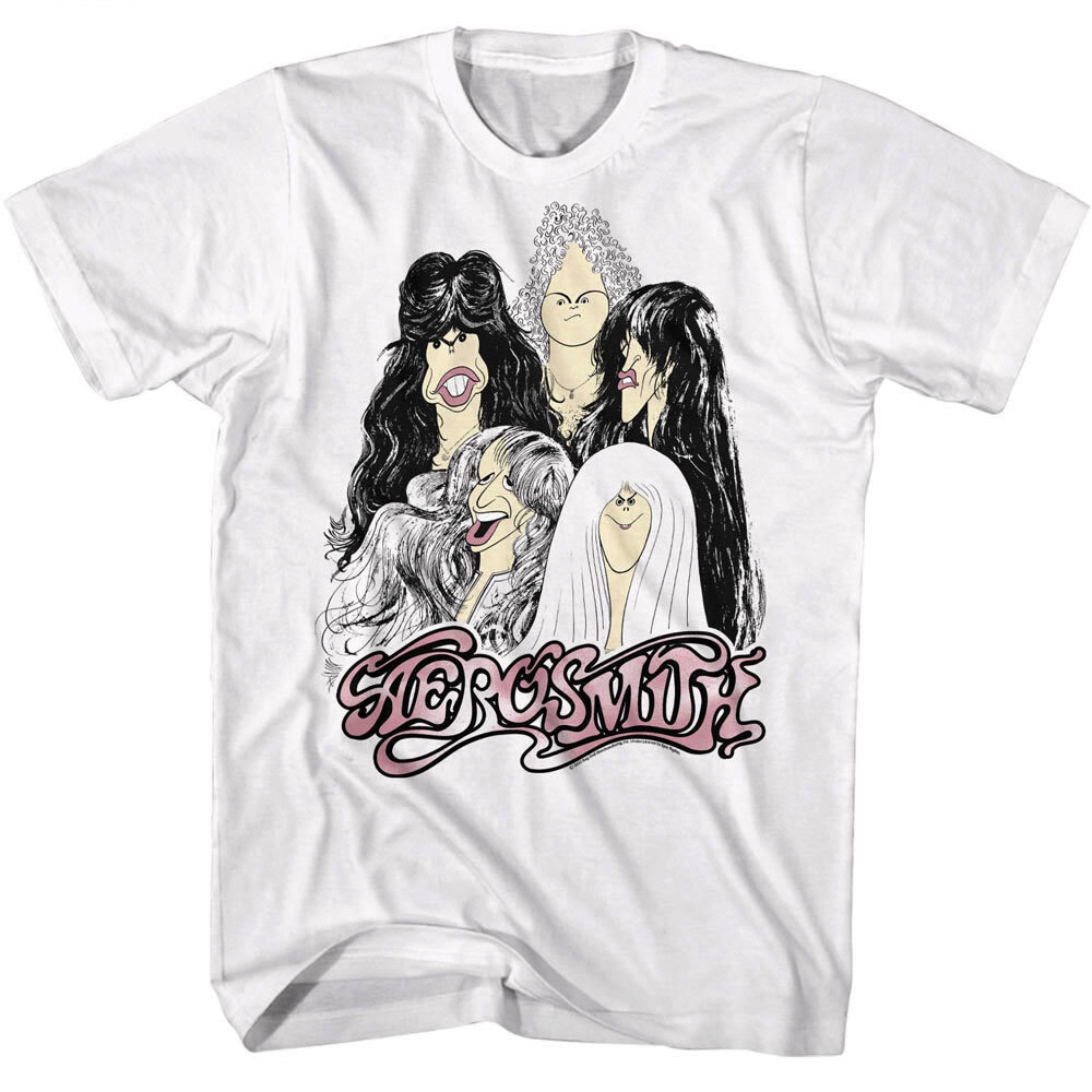 Aerosmith Draw the Line Album Men's T Shirt Cartoon Caricature Images Rock Band gallery