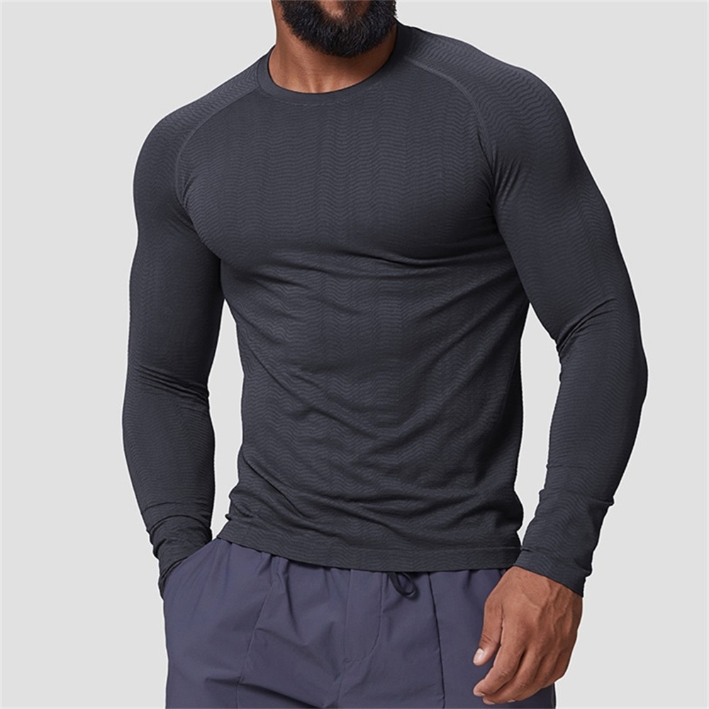 Men's Long Sleeve Sports T-Shirt Classic Casual Slim Round Neck Shirts gallery
