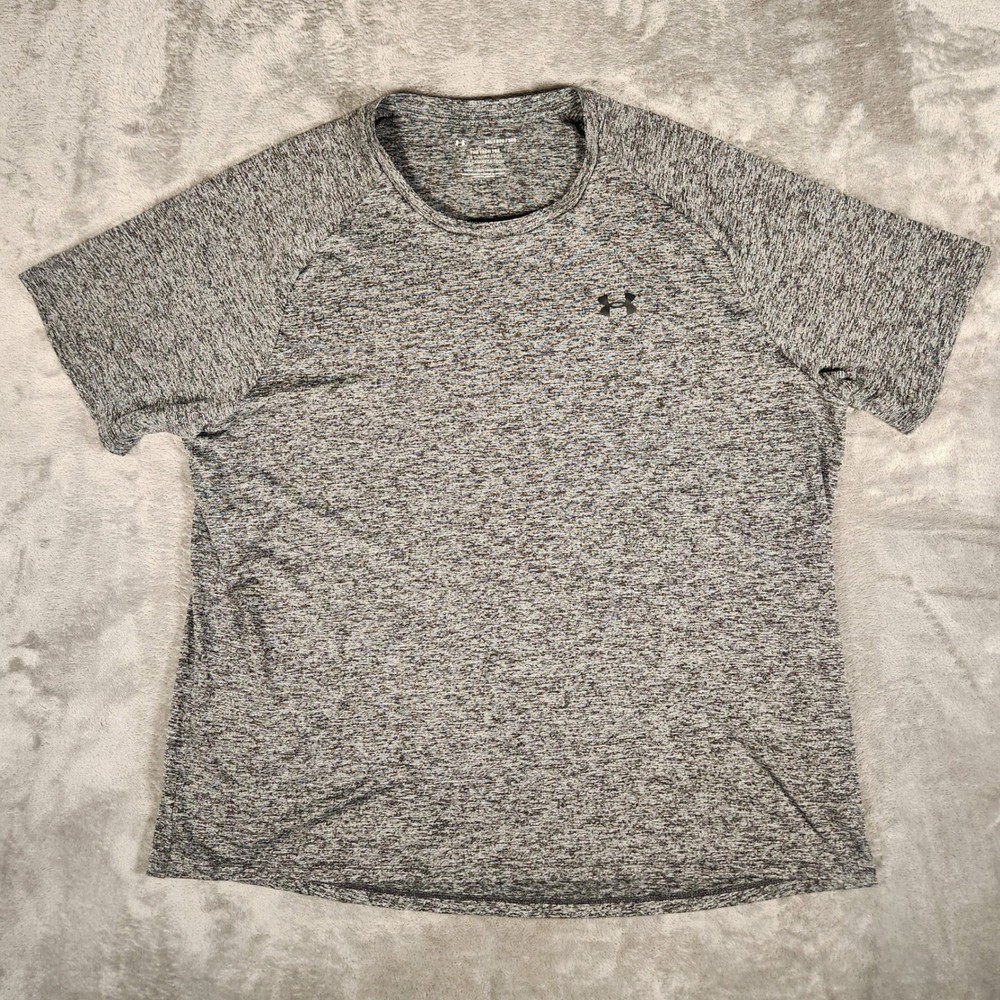 Under Armour Tech Tee Mens 3XL Grey Excellent Short Sleeve Space Dye 1326413