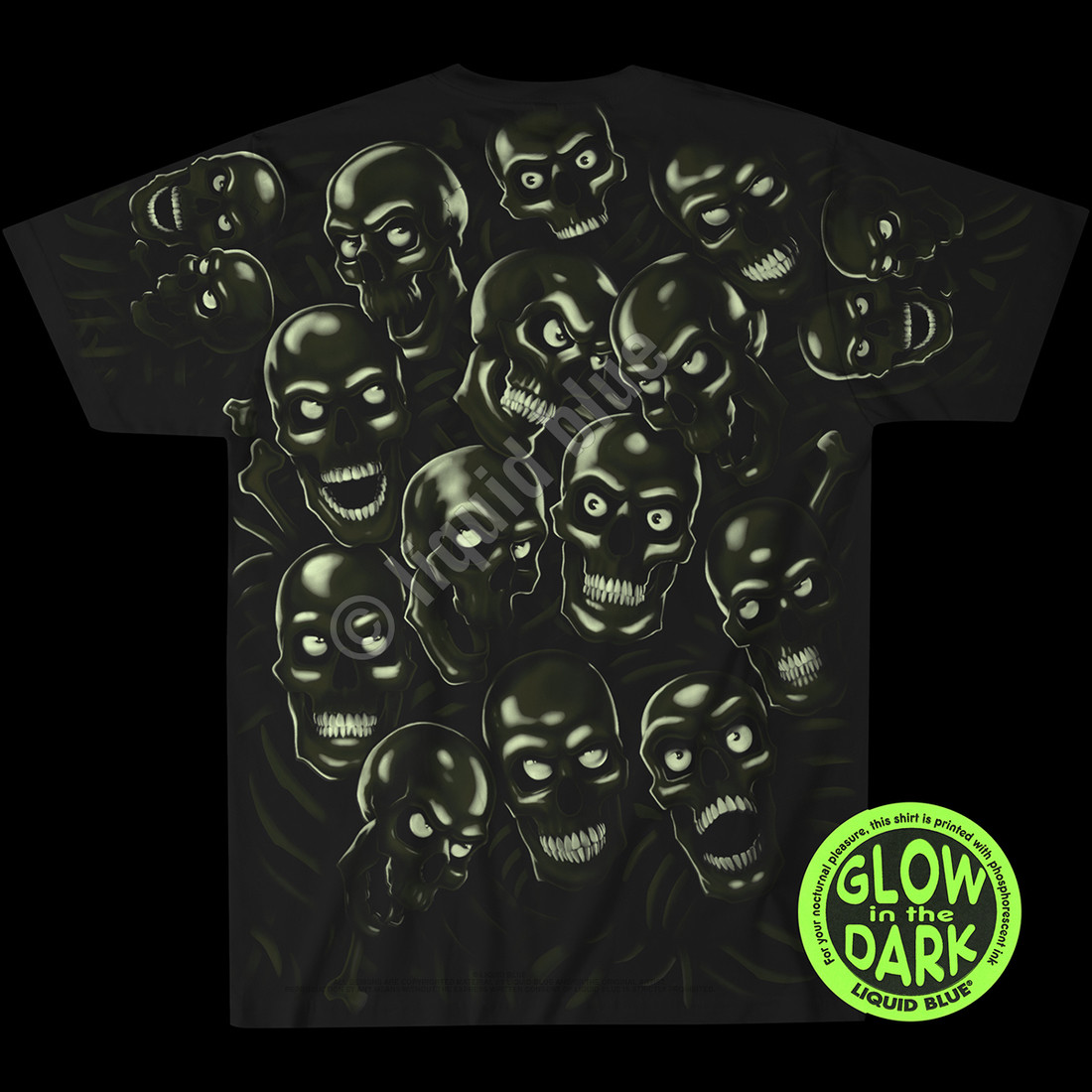 JUICY J STAY FLY-SKULL PILE-GLOW N DARK-T-SHIRT S-M-L-XL-2X- Authentic, Licensed gallery