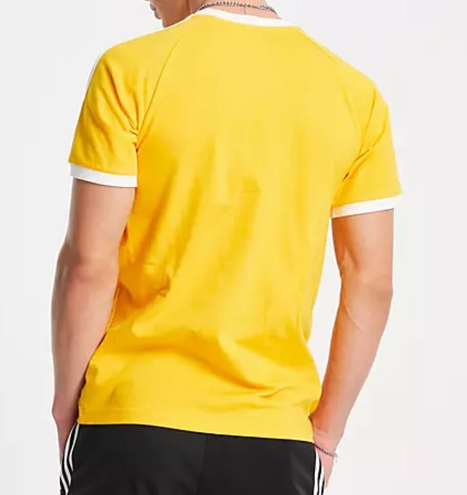 NEW MEN'S ADIDAS ORIGINALS 3-STRIPES CALIFORNIA TEE SHIRT ~ SMALL ~ IM9388 GOLD gallery