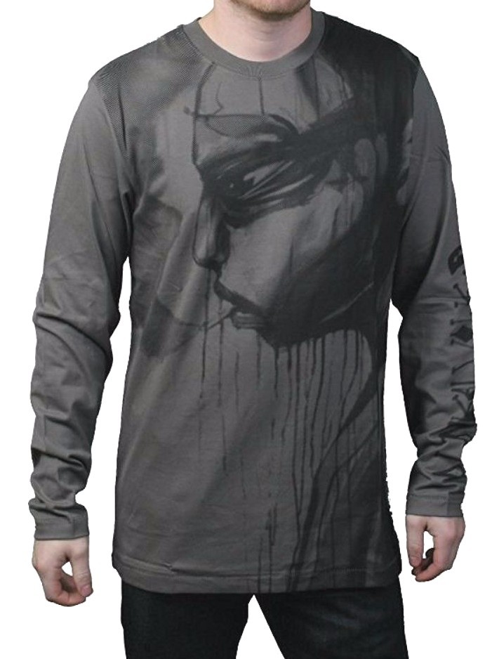 Dunkelvolk Mens Gray Trulo Peruvian Art Breathing Life In Long Sleeve T-Shirt NW