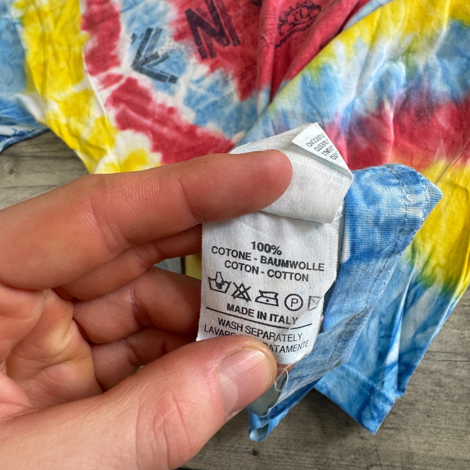 Energie Mens T-Shirt Rainbow Heart Tie Dye Multicoloured Size Small gallery