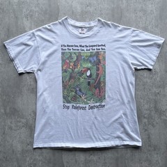 Vintage Stop Rainforest Destruction T Shirt Mens XL 90s Human-i-Tees USA Graphic