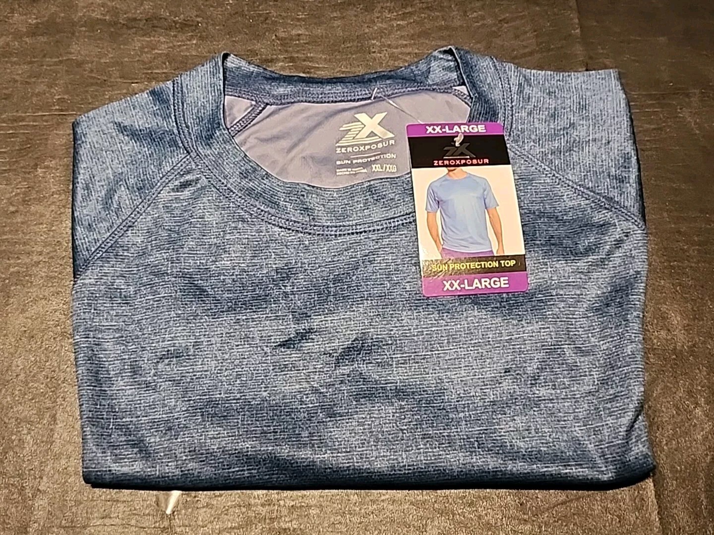 Mens Zeroxposur Tee T-shirt Sun Protection Top Short Sleeve Blue XXL gallery