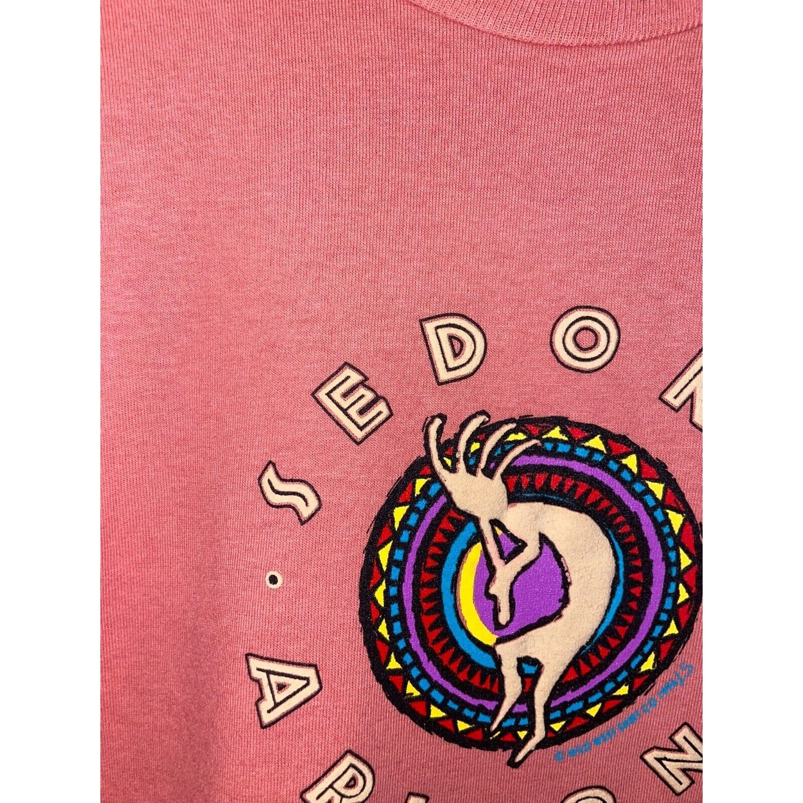 Vintage Sedona Arizona Shirt Graphic Peach Pink AZ Tee 90s VTG 1996 Large gallery
