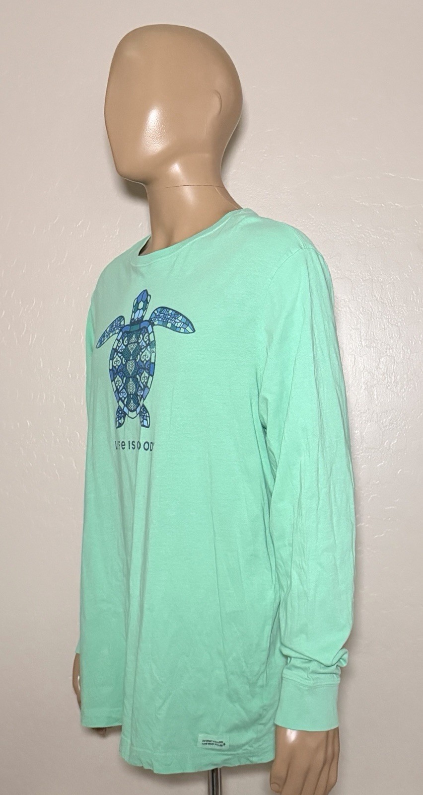 Life Is Good Shirt Mens Large Aqua Long Sleeve Crusher Lite Tee Turtle gallery