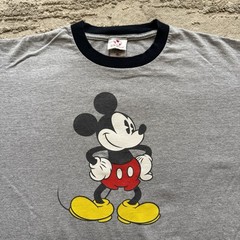 Vintage Mickey Mouse Disney Store Ringer Tee Men’s XL Gray Cartoon Classic USA