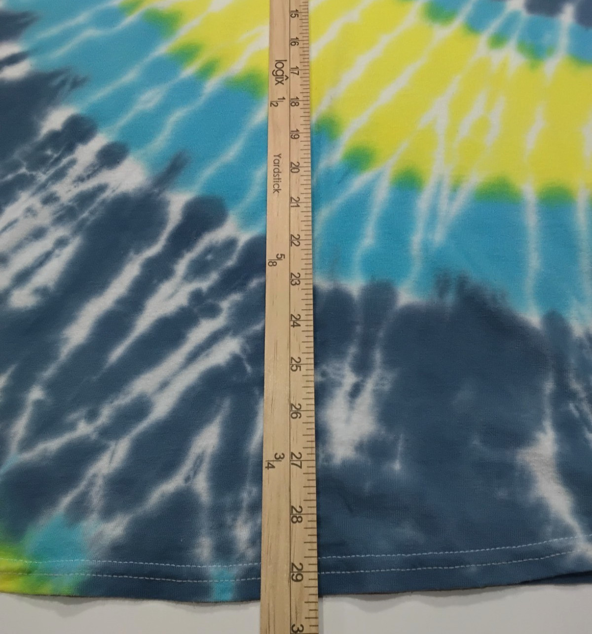 New Tie Dye Men's T-Shirt Yellow Blue Adult Large Multicolor Summer Spiral gallery
