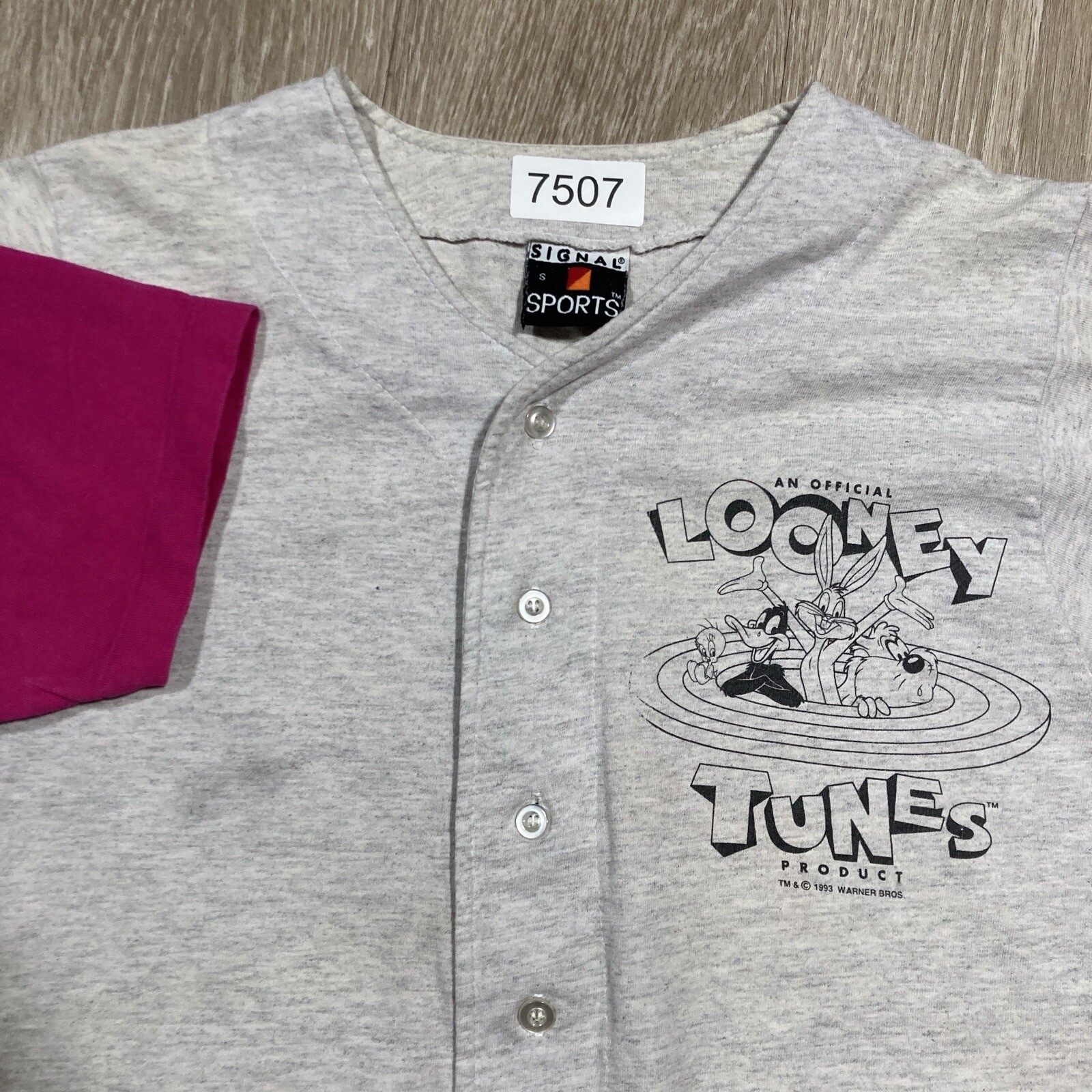Looney Tunes Shirt S 90s 00s Y2k Bugs Porky Elmer Taz Tweet Baseball Jersey gallery