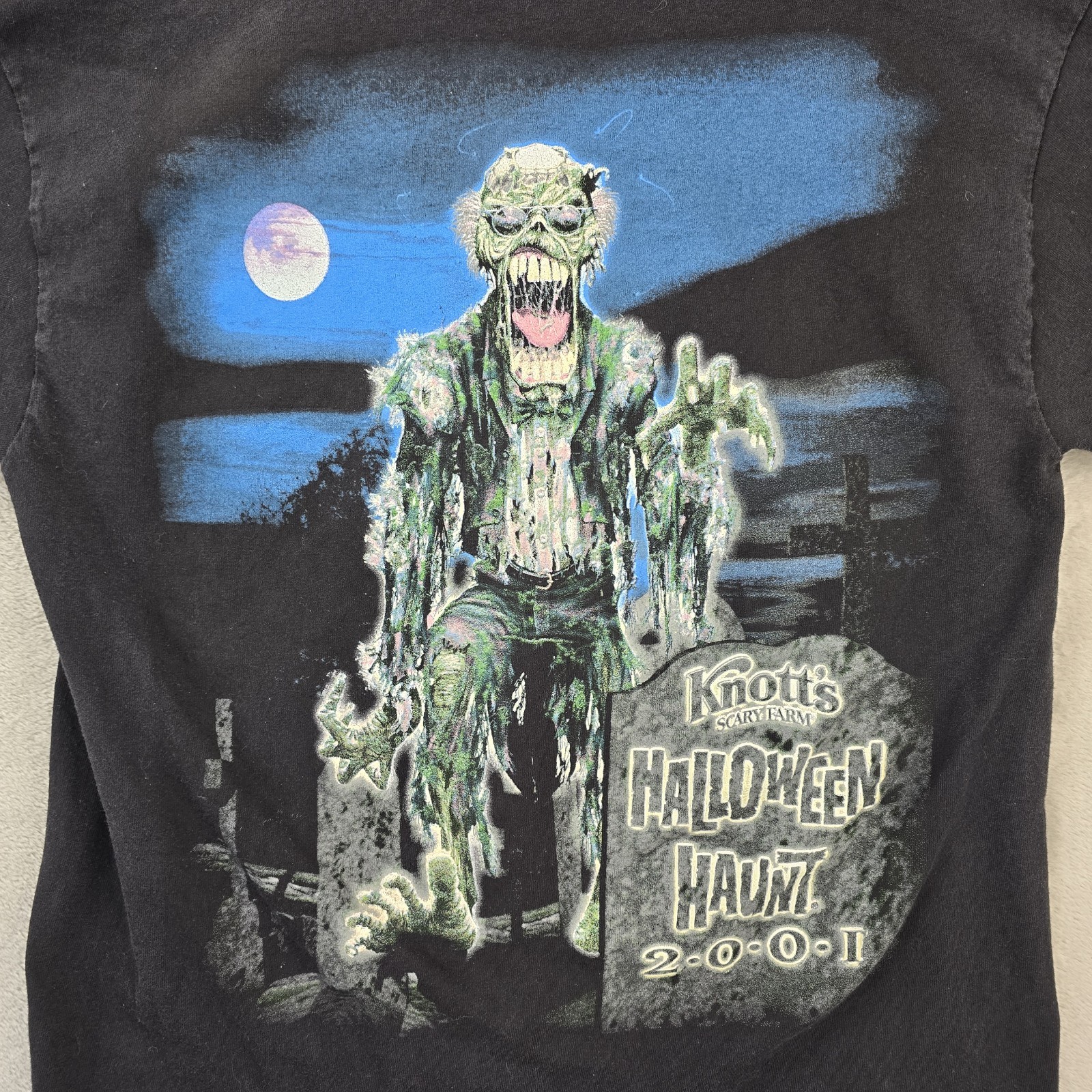 Vintage Knott’s Scary Farm Shirt Mens Medium Black 2001 Halloween Haunt Tee Y2K gallery