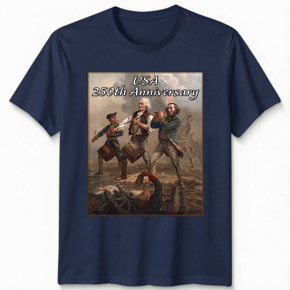 USA 250th Anniversary Shirt 4th of July Patriotic Historical Tee