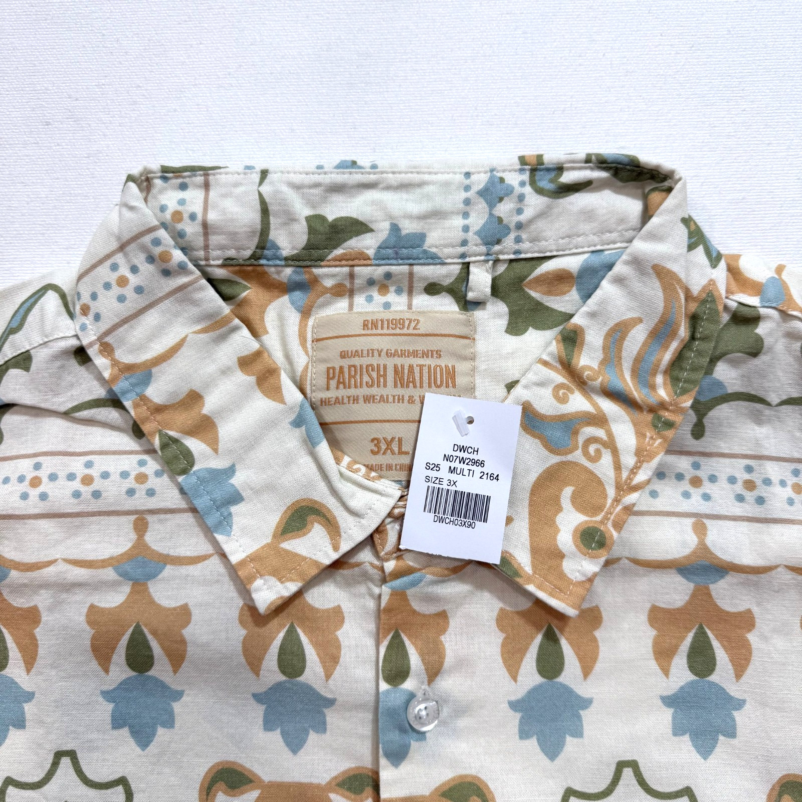 Paris Nation Men's Button Down Shirt Off White Color Comfort Linen Blend 3XL 4XL gallery