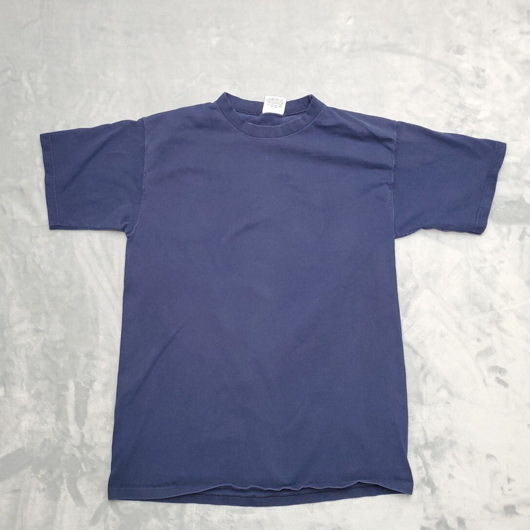 VTG Pluma Shirt Men Blue Heavyweight 100% Cotton Crewneck Blank Made in USA Tee