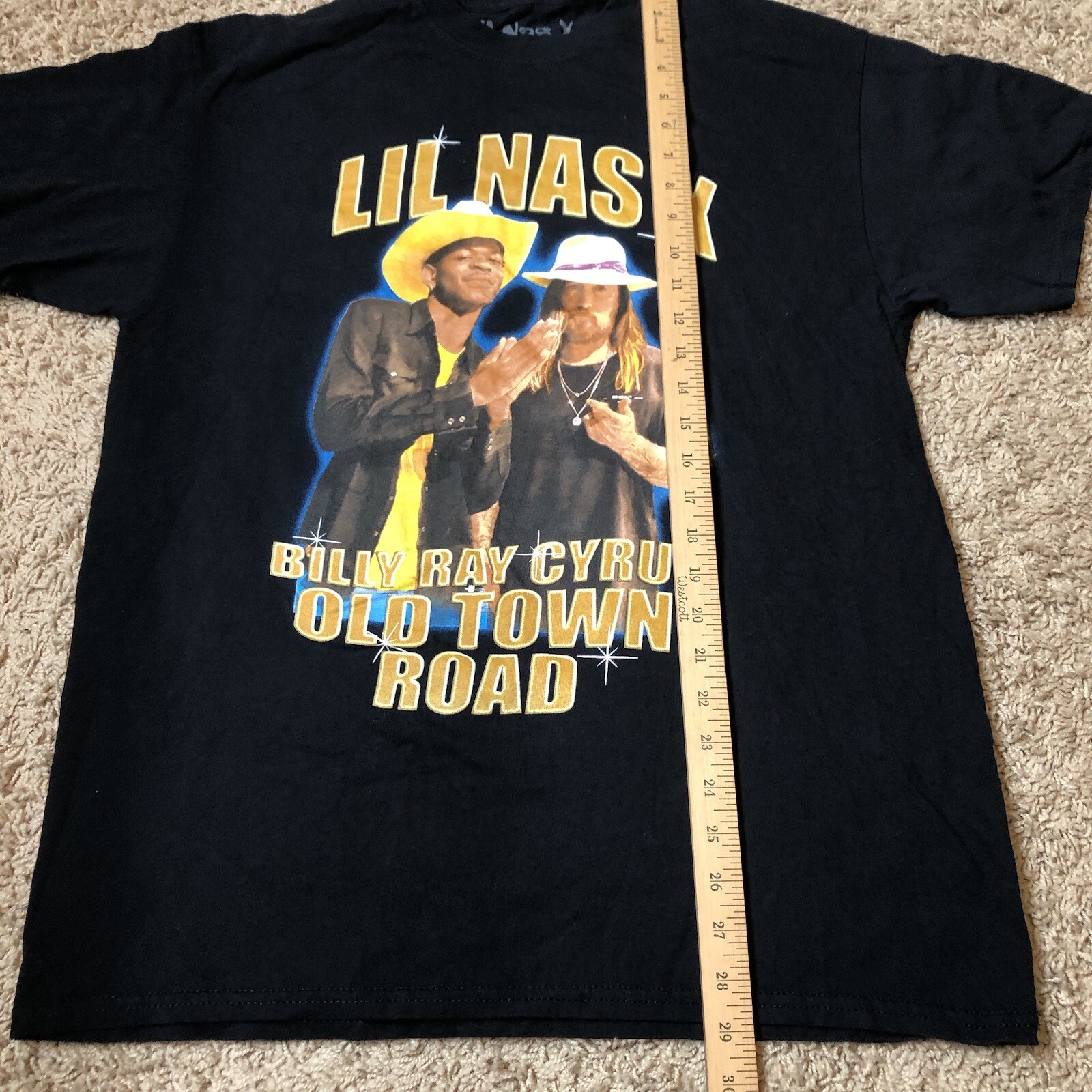 DIVIDED Lil Nas X Billy Ray Cirus Band T-Shirt Black Goodie Two Sleeves Large gallery