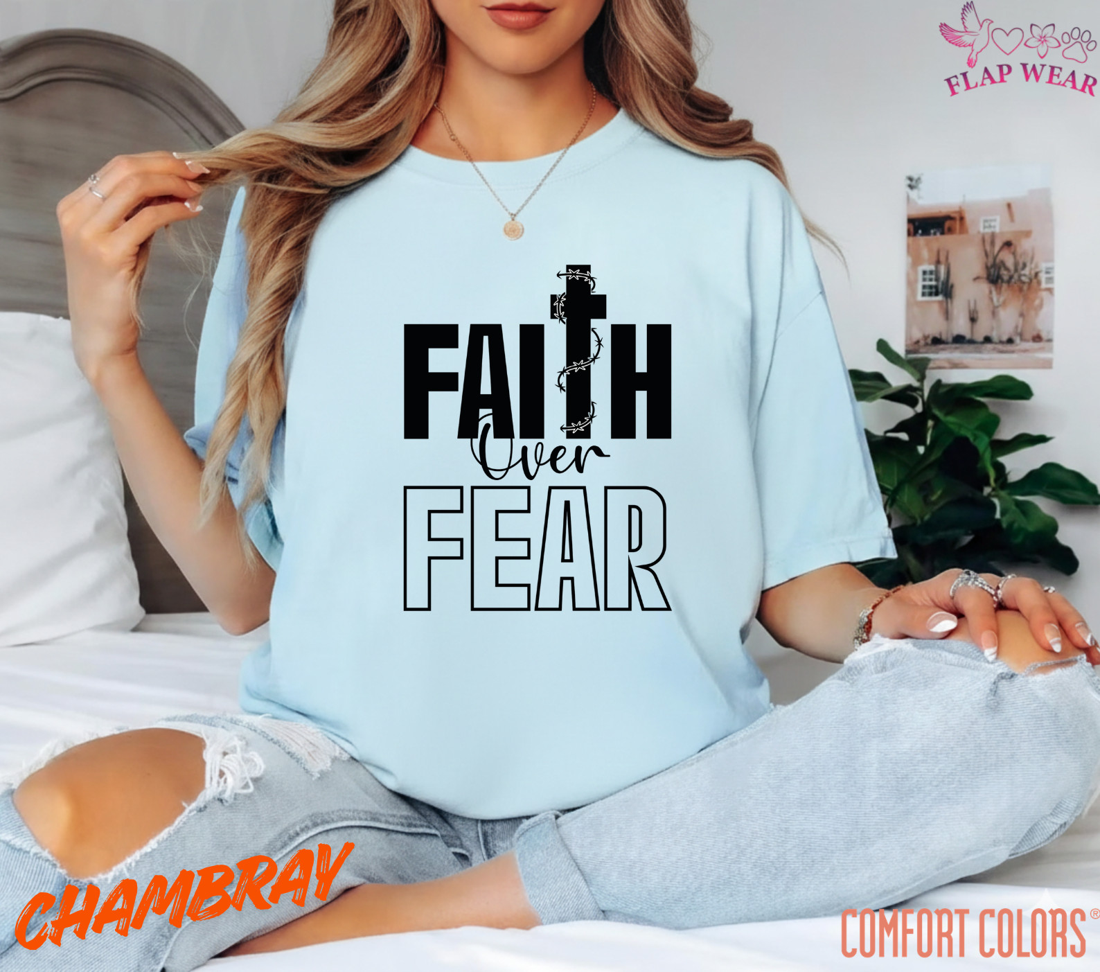 Unisex Faith Over Fear Christian T-Shirt, Men T shirt,Women T shirt Gift Religio gallery