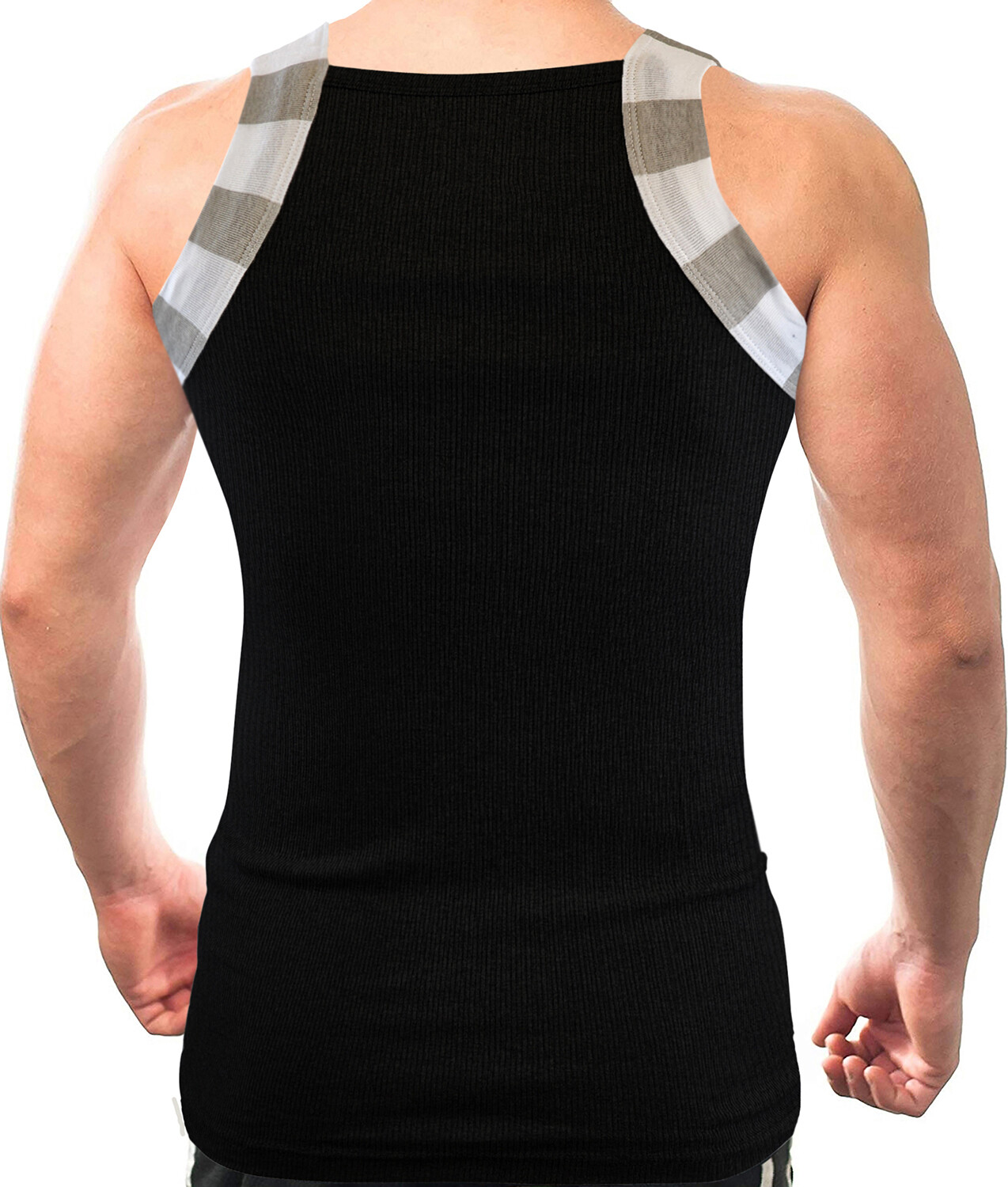 Different Touch 2 Pack Men Square Cut G-unit Style Tone Trim Tank Top A-shirts gallery