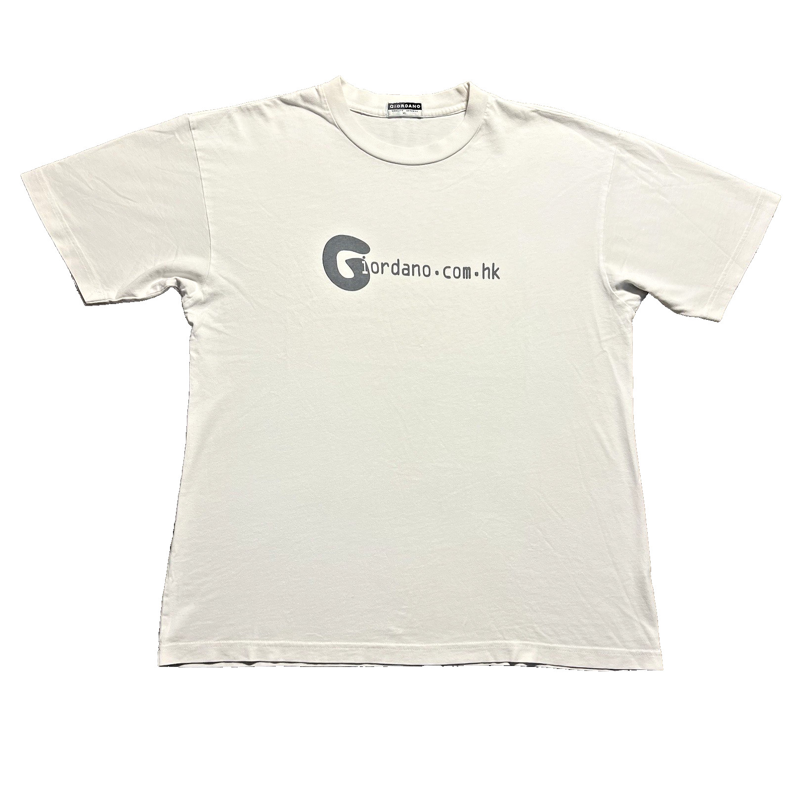Vintage Giordano Spellout T Shirt Mens XL White Y2K Minimal gallery