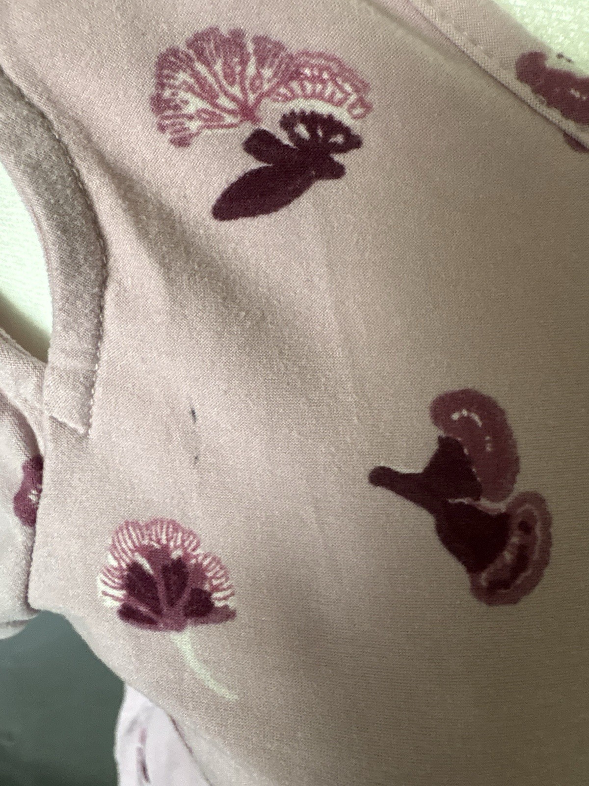 Pink Rose Floral Cold Shoulder Top Size S Lattice Sleeve Pink Mauve Small Boho gallery