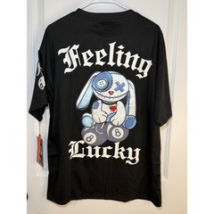 CR-24 Chrome Edge Feeling Lucky Oversized Heavy T-Shirt Black Mens Medium NWT