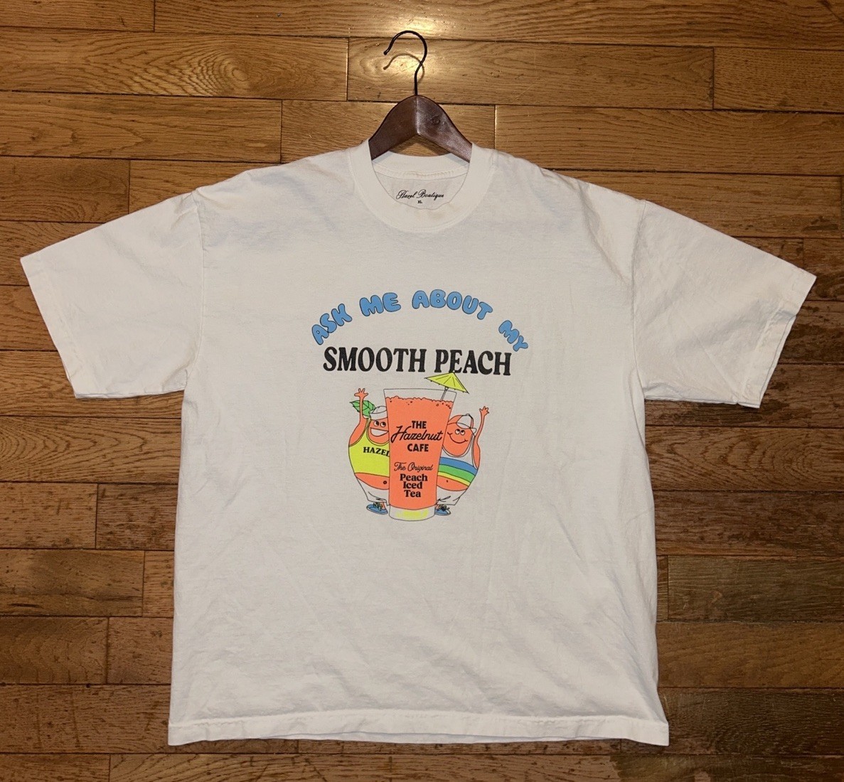 Hazel Boutique Smooth Peach Graphic Tee XL Novelty Humor Shirt