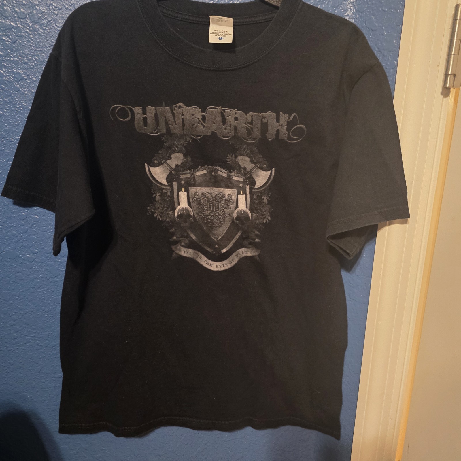 Unearth III In the Eyes of Fire T-shirt Metal Core Black Graphic Tee Size M gallery
