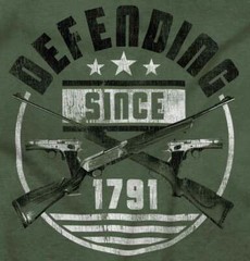 Patriotic Pro Guns Defending 2nd Amendment Womens or Mens Crewneck T Shirt Tee