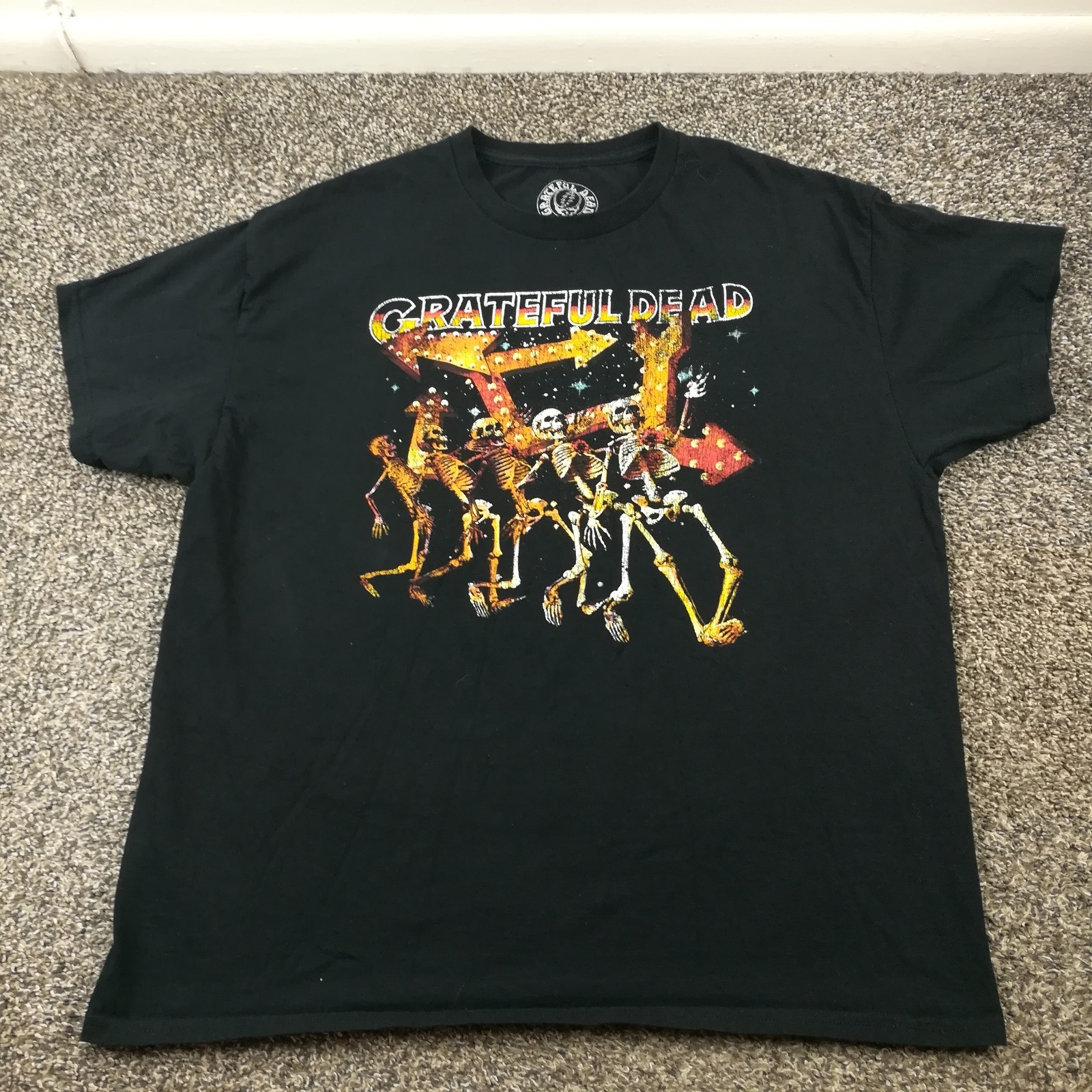 Grateful Dead Skeleton Shuffle Line T-Shirt Mens XL Black Dancing Skeletons gallery