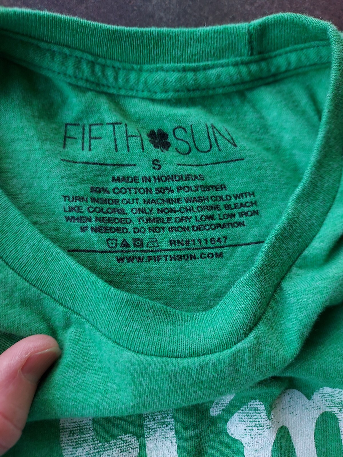 Men's Fifth Sun Green T-Shirt Size Small "I'm Feeling Lucky" 50% Cotton 50% Poly gallery
