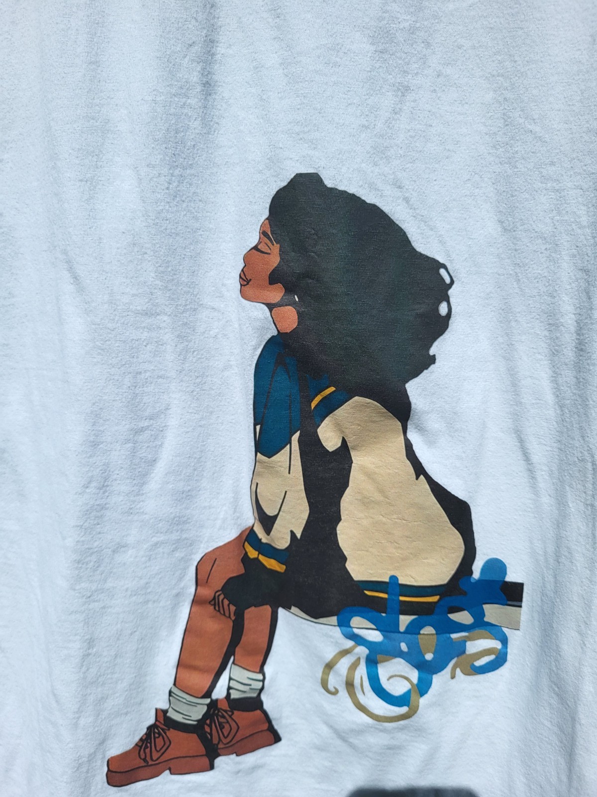 DIGIPRINT APPAREL Size M White Cotton Crew Neck Girl Graphic T-Shirt gallery