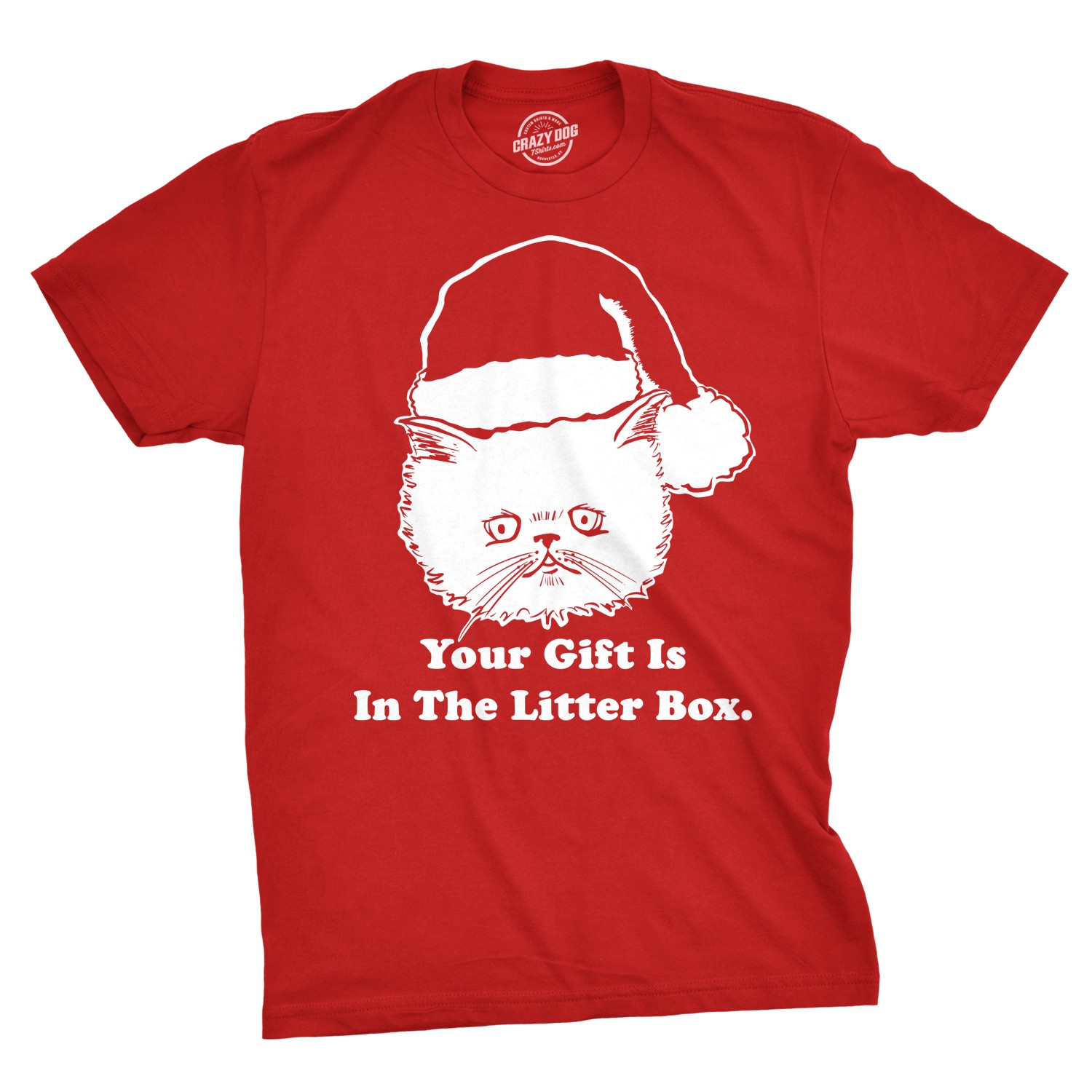 Mens Gift Is In The Litter Box Funny Crazy Cat Christmas Holiday T shirt gallery
