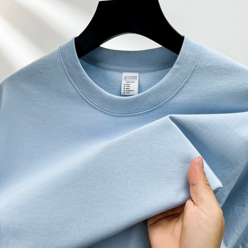 Men's 100% Cotton T-Shirt Solid Short Sleeve Crew Neck Basic Summer Casual Tee gallery