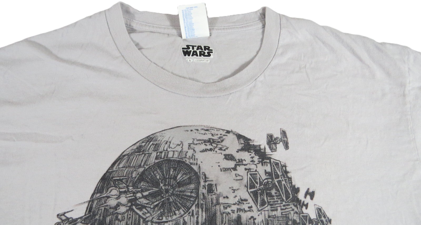 Star Wars Darth Vader Death Star T-Shirt Men XL Gray Port Company Cotton Sci Fi gallery