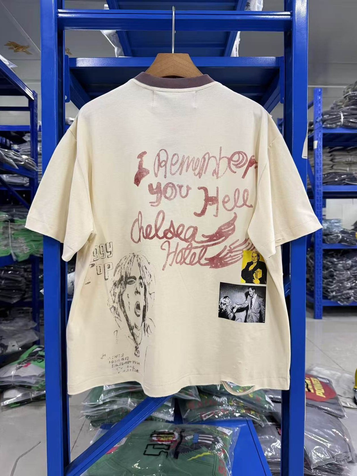 High Street Rhinestone Print Washed Distressed Loose Cotton Short Sleeve T-Shirt gallery