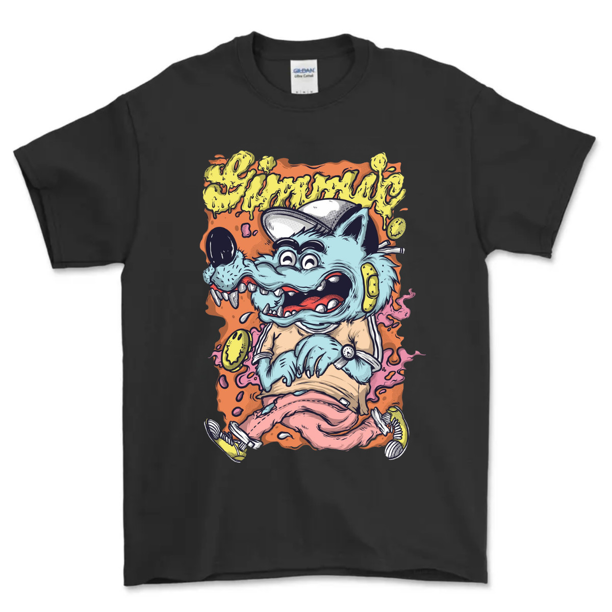 Vintage Slummin Rat Cartoon Graphic T-Shirt Streetwear Punk Art Tee gallery