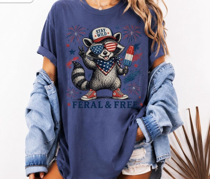 Feral & Free Shirt, 4th of July Shirt, USA Independence Day Shirt gallery