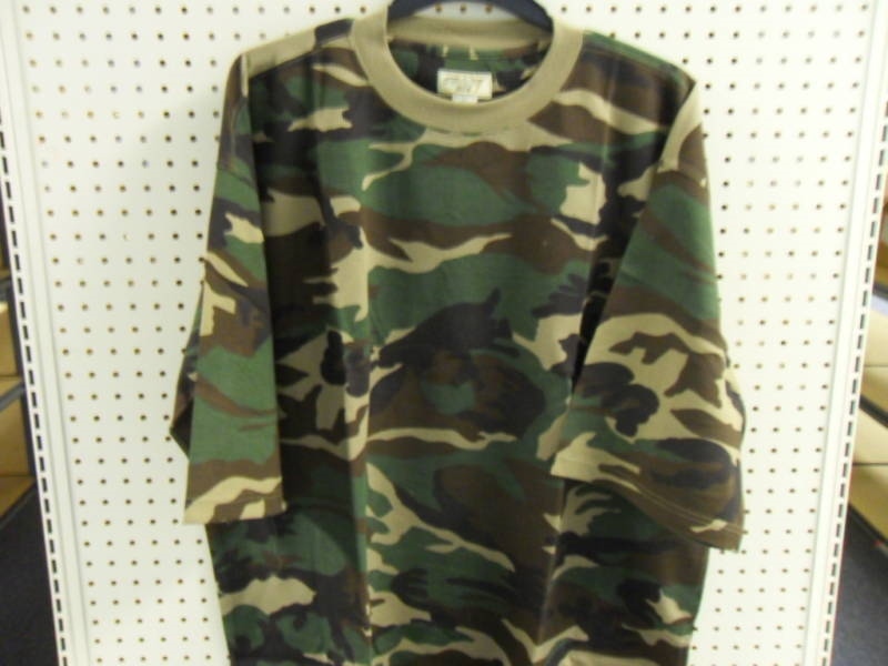 Camouflage Camo SS T-Shirt Waffle Knit Big Mens TEE 6X WOODLAND Brand New N Pack