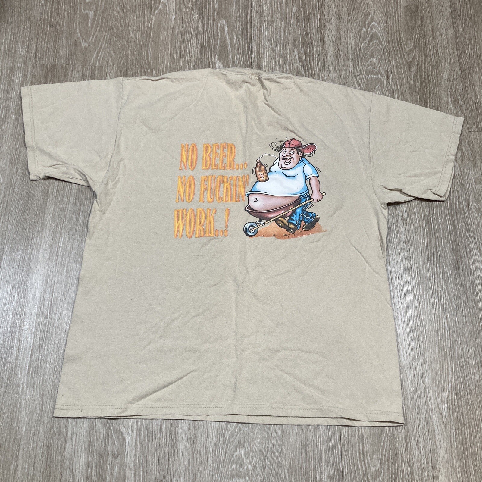 Beer Shirt XL Vintage 90s 00s No Alcohol No Work Funny Parody Humor Y2k Tee