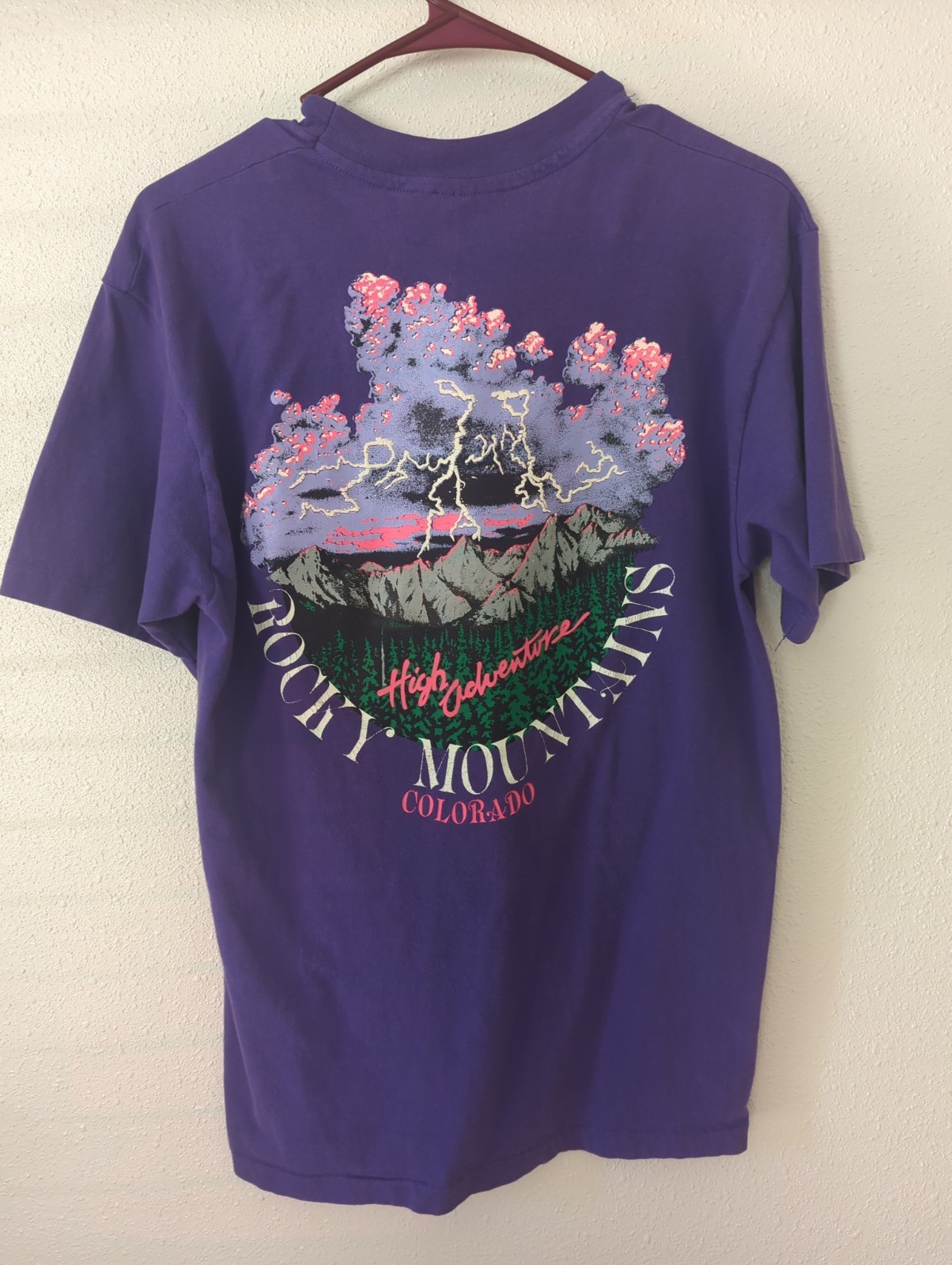 Hanes Beefy T SZ MED Vtg Colorado Single Stitch T-Shirt Large 1990s Purple gallery
