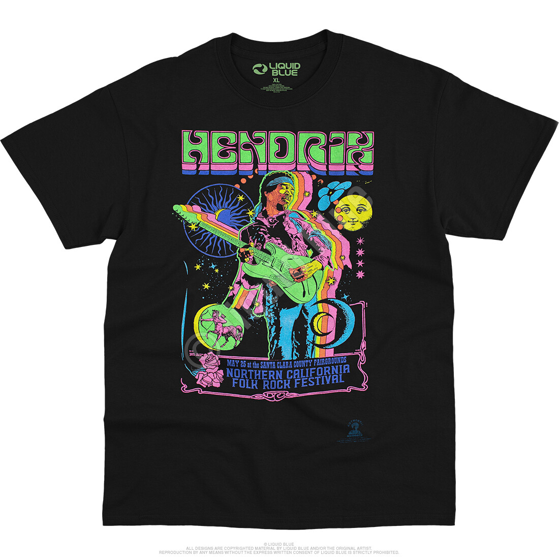 JIMI HENDRIX-GUITAR BLACKLIGHT-GLOWS BLACKLIGHT-T-SHIRT S-M-L-XL-2X,3X-4X-5X-6X gallery