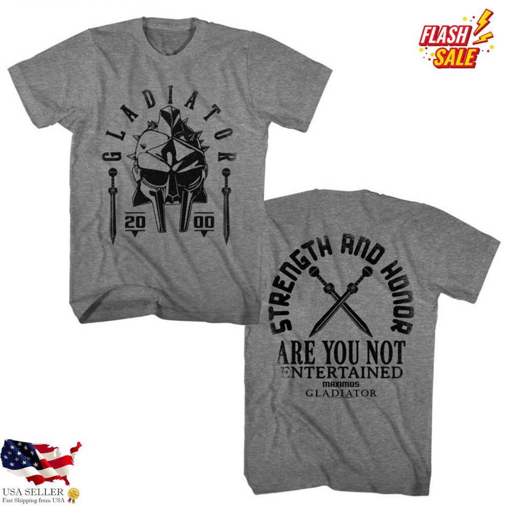 Gladiator Movie Strength & Honor Maximus T-Shirt, Are You Not Entertained Tee
