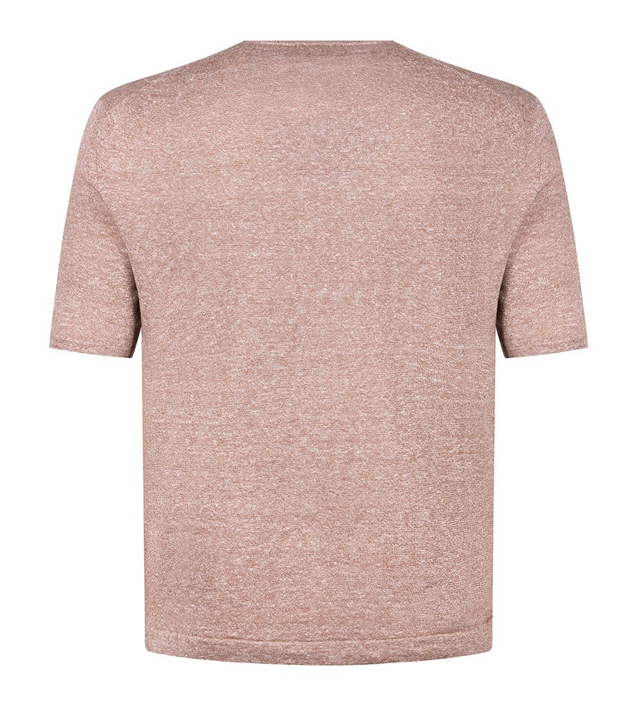 STILE LATINO t-shirt linen cotton EU 56 US 46 light brown melange normal fit gallery