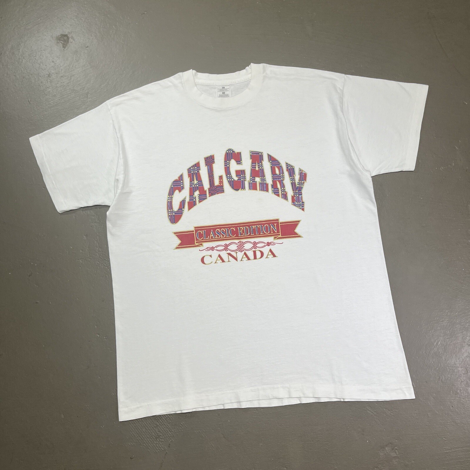 Vintage Calgary Canada T Shirt XL 90s Souvenir Travel Location Fruit Of Loom SS gallery