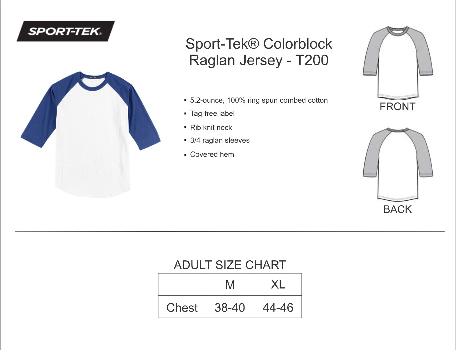 Sport-Tek® Colorblock Raglan Jersey - T200 gallery