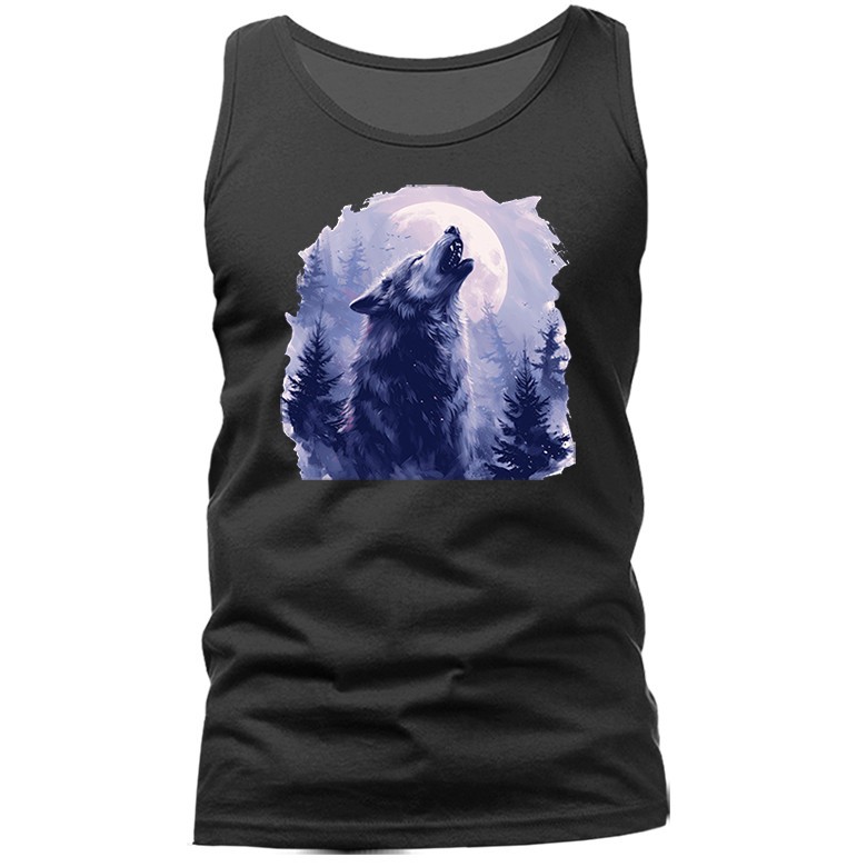 Howling Wolf Moonlight Wilderness Outdoor Wildlife Nature Tank Top