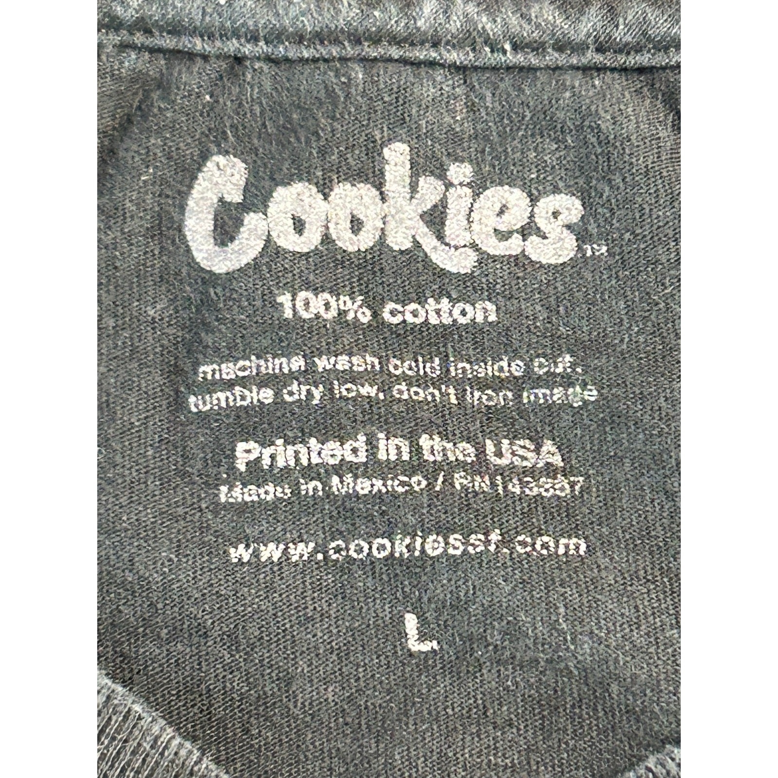 Cookies Original Graphic T Shirt Men's L Black Purple Logo Streetwear Cotton Tee gallery