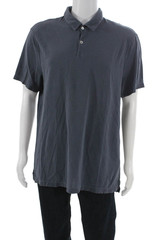 Standard James Perse Mens Gray Collared Short Sleeve Polo Cotton Size 3